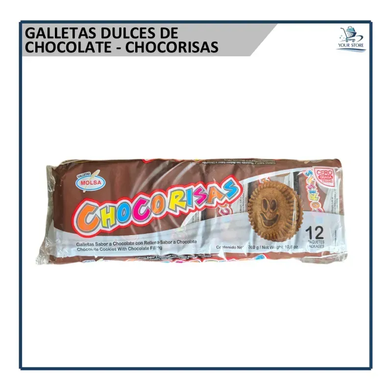 Galletas de Chocolate -con relleno de vainilla Chocorisas (300g)