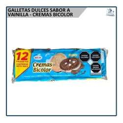 Galletas Dulces de Vainilla - Cremas Bicolor 12u (264g)