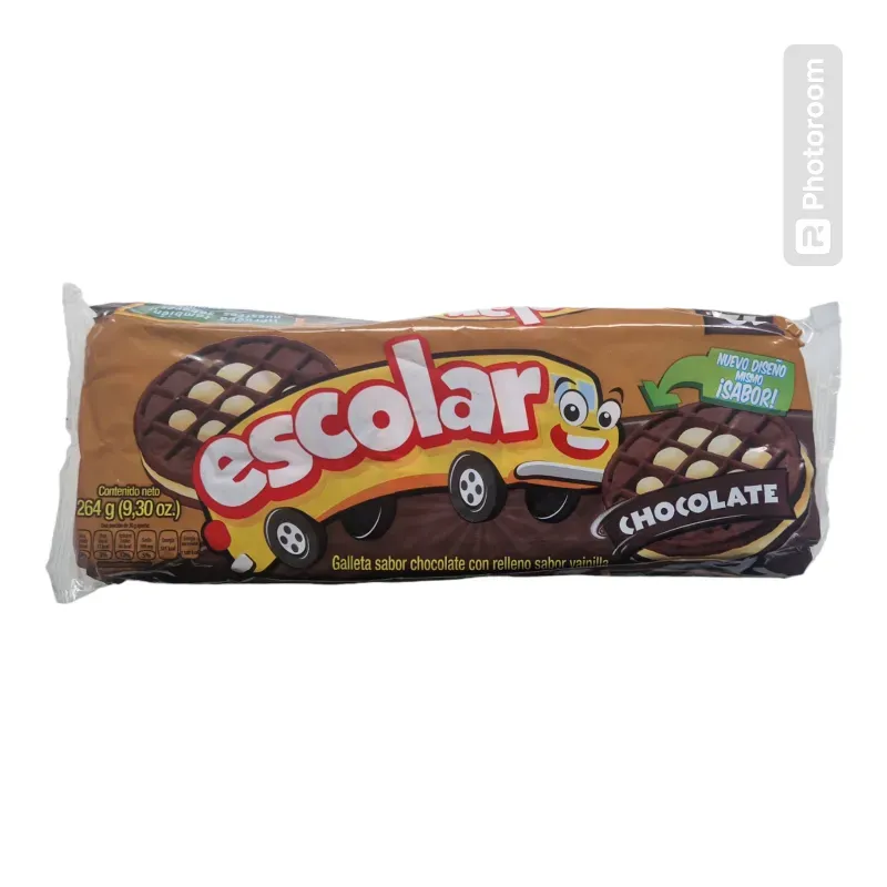 Galletas Escolares 264g sabor chocolate