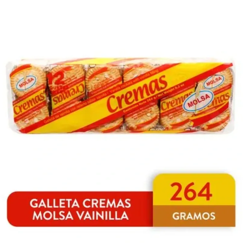 Galletas rellenas con cremas vainilla