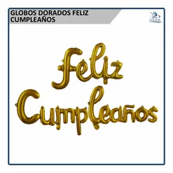 Globos Dorados Feliz Cumpleaños 