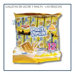 Galletas de Leche y Malta - Las Delicias 12 (324g)