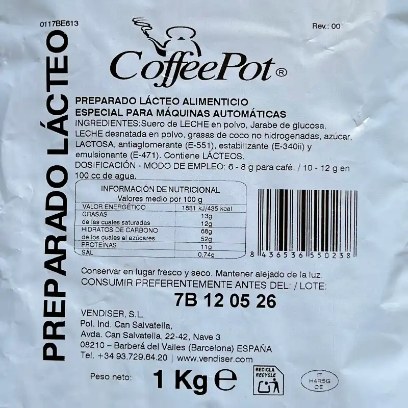 Leche en Polvo - CoffeePot (1Kg)