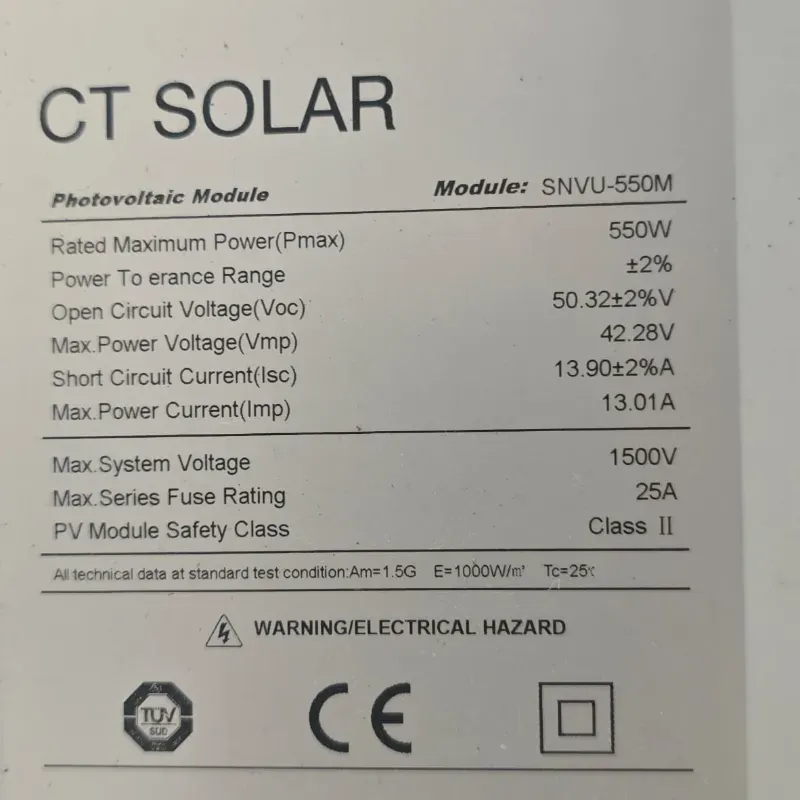 Panel Solar - 550W 