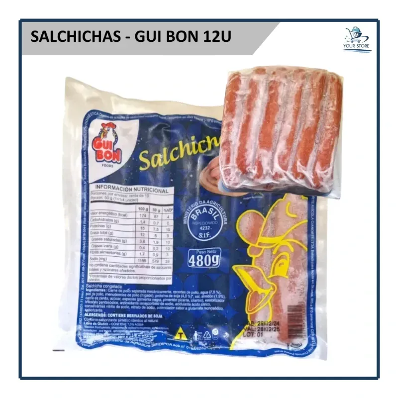 Salchichas de Pollo y Cerdo - Gui Bon 12u (480g)