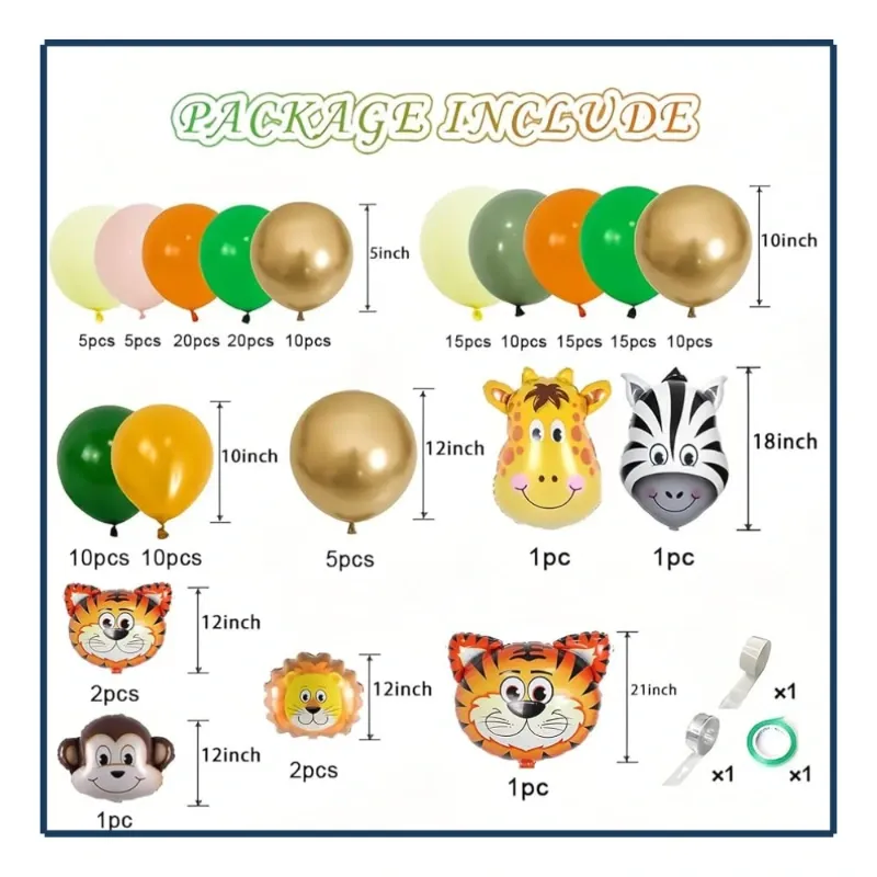 Set de Globos - Animales (161Pzas)
