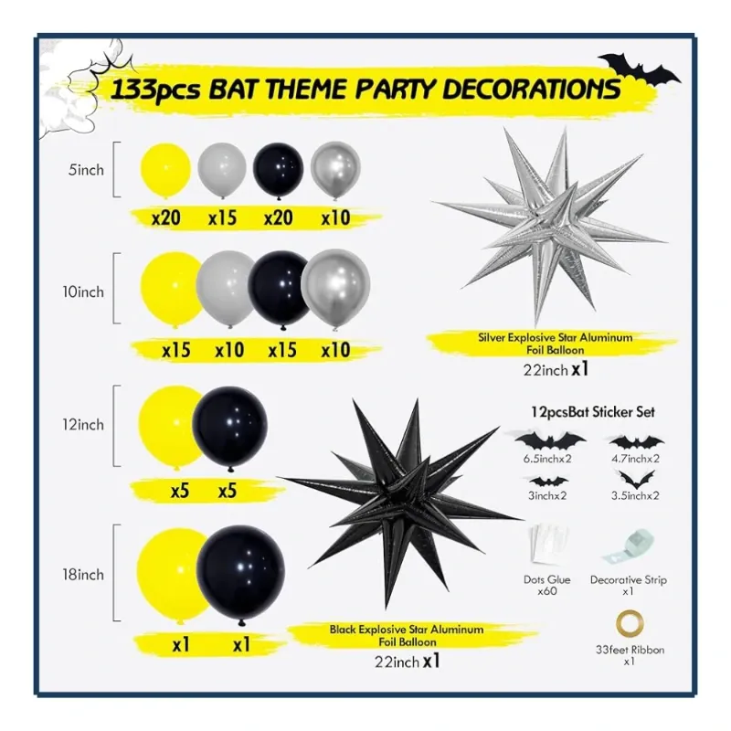 Set de Globos - Batman (133Pzas)