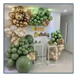 Set de Globos - Verde, Dorado (135Pzas)