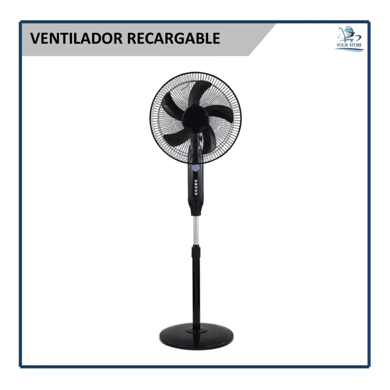 Ventilador de pie recargable (SIN PANEL SOLAR)