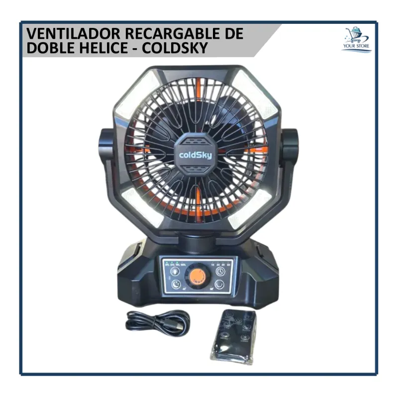 Ventilador Recargable - Doble Hélice ColdSKY 