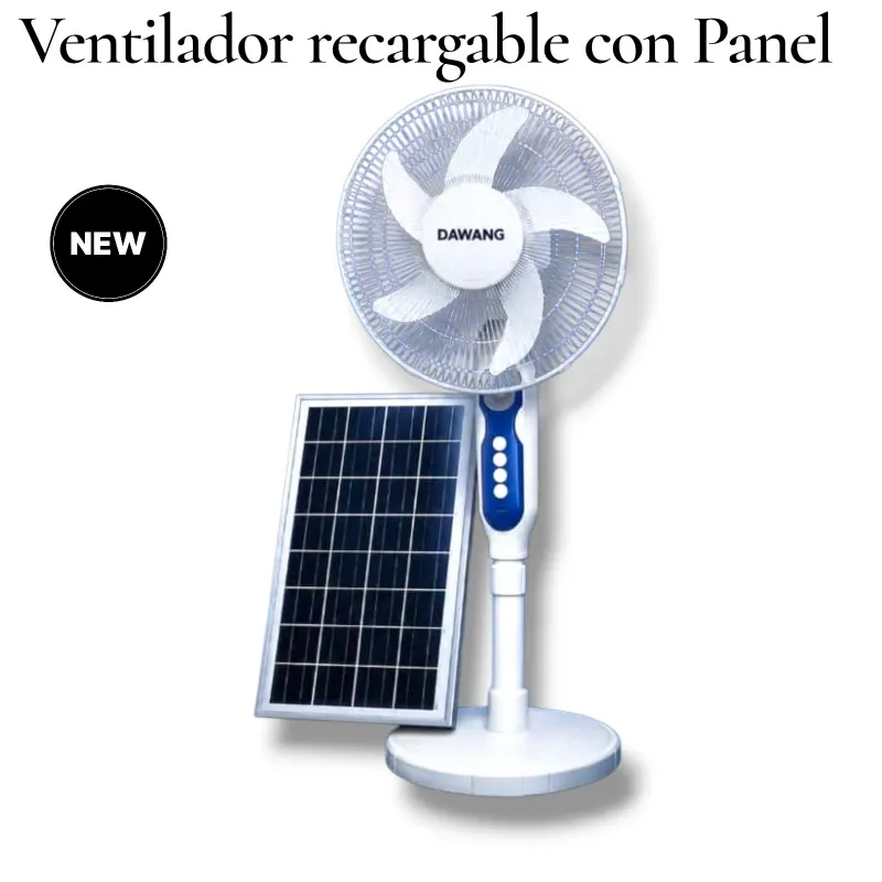 Ventilador de Pie recargable (CON PANEL SOLAR)