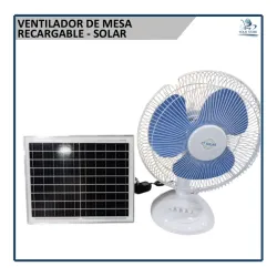 Ventilador solar recargable de Mesa 
