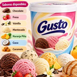 delicioso helado Gusto! 1 lit