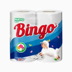 Papel higiénico - Bingo - Fragancia Floral - Doble Capa - 4 Rollos 