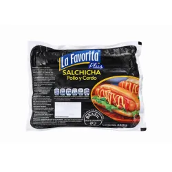 Salchichas de pollo y cerdo La Favorita . 12 unidades