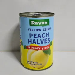 Lata de melocotón en almibar
