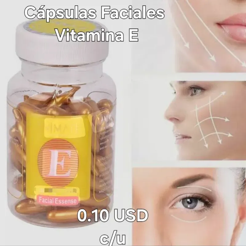 Cápsulas Faciales de vitamina E .