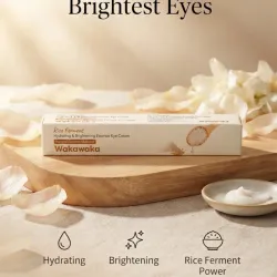 Crema de ojos hidratante e iluminadora con esencia natural de arroz. wakawaka. 20 gramos