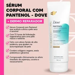 DOVE Sérum Corporal en Crema Pantenol + Dermo Regenerador, para piel sensible, áspera y extra seca. 200ml