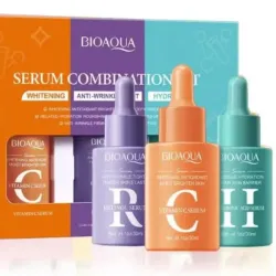 El "Serum Combination Set" de Bioaqua es un conjunto de tres sérums faciales: