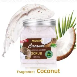 Exfoliante facial y corporal de coco HANSHI. 350 gramos 