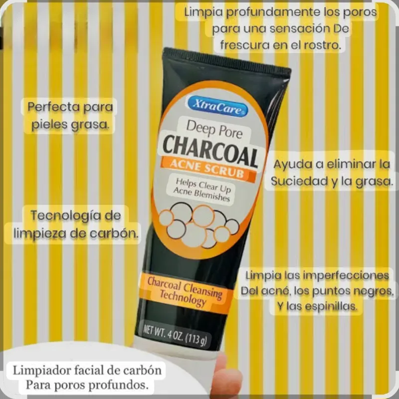 EXFOLIANTE PARA EL ACNÉ. 1% ácido salicílico y carbon activado. XtraCare. 113 gramos