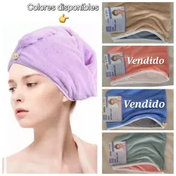 Gorro para secar el cabello. REVERSIBLE. MATERIAL: MICROFRIBRA  