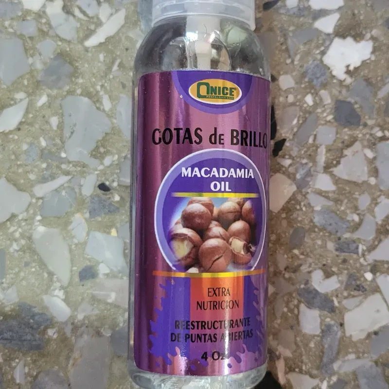 Gotas de brillo de aceite de Macadamia 4 onz