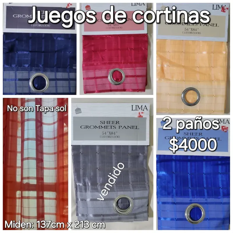 Juego de cortinas para ventana. No son tapa sol 