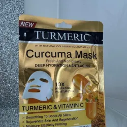 Mascarilla de cúrcuma  Fresca y no grasa  HIDRATACIÓN PROFUNDA Y ANTIENVEJECIMIENTO. 1pieza