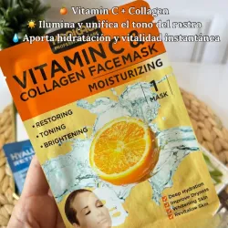 MASCARILLA FACIAL DE VITAMINA C Y COLÁGENO. 1 pieza 