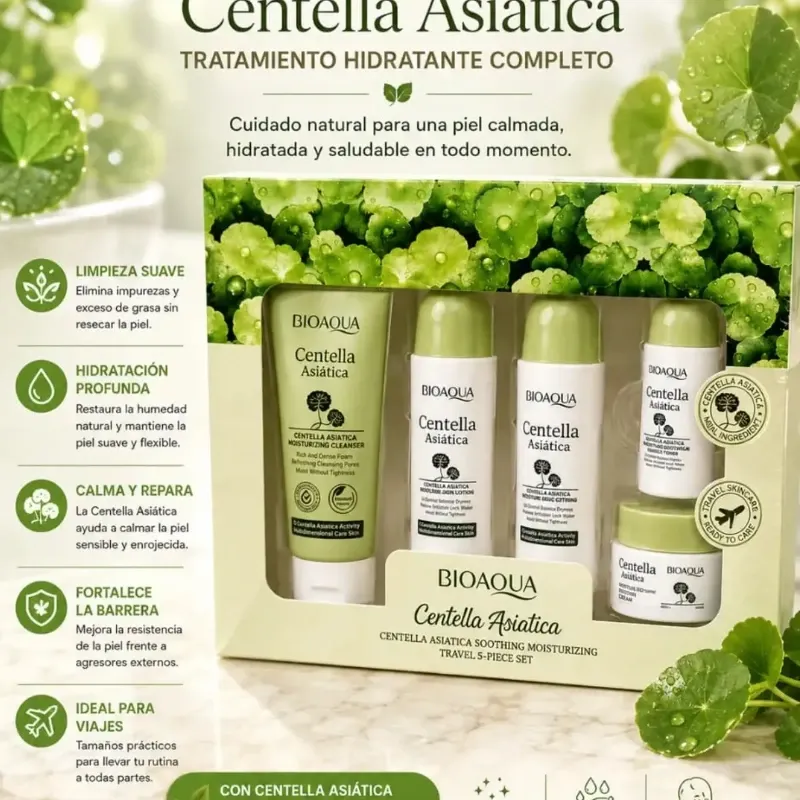 Mini set de 5 piezas Bioaqua. Centella Asiática.