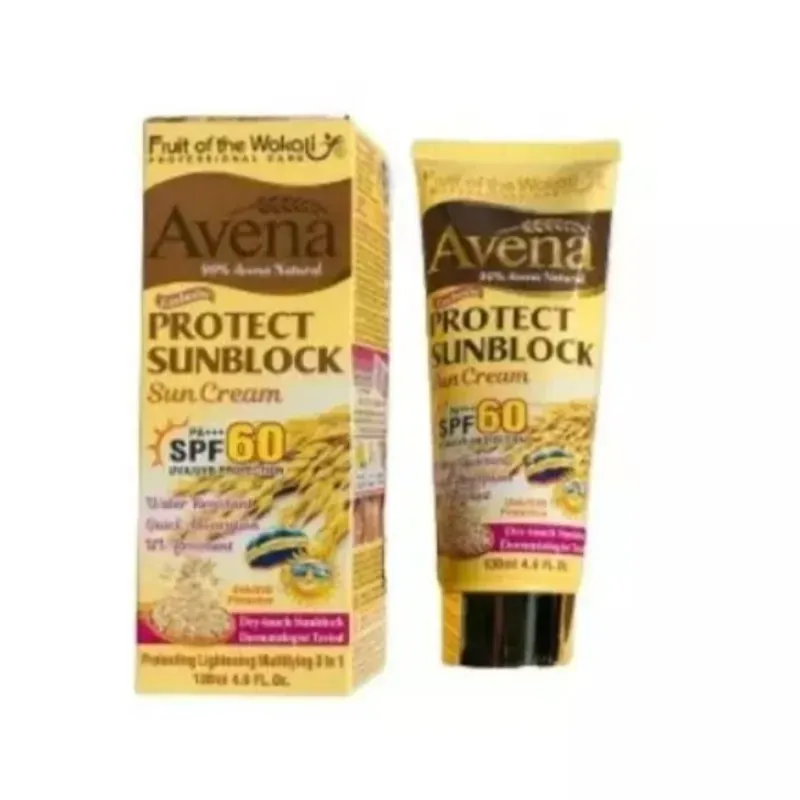 Protector Solar de Avena 60 SPF Wokaly. Contiene:130ml. 