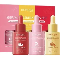 Set de 3 sérum combinados (baba de caracol, Niacinamida y cúrcuma) Marca: Bioaqua 