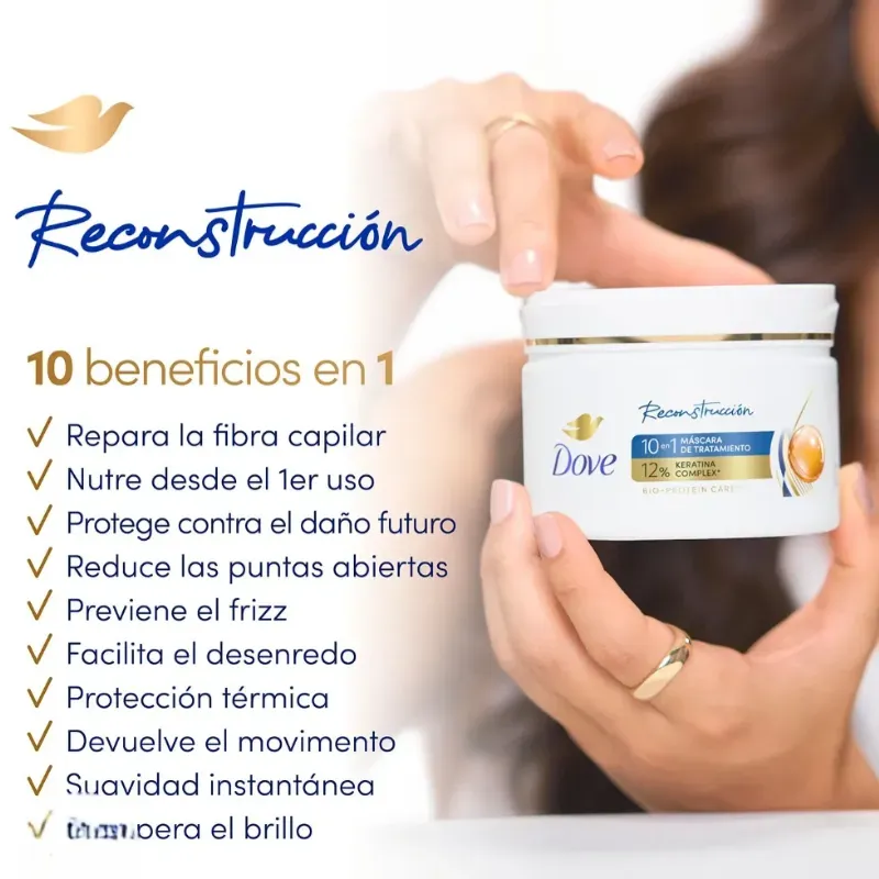 Tratamiento Dove Reconstruction. 10 BENEFICIOS EN 1. 300 gramos 