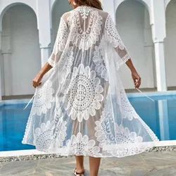 Cover up Blanco bordado