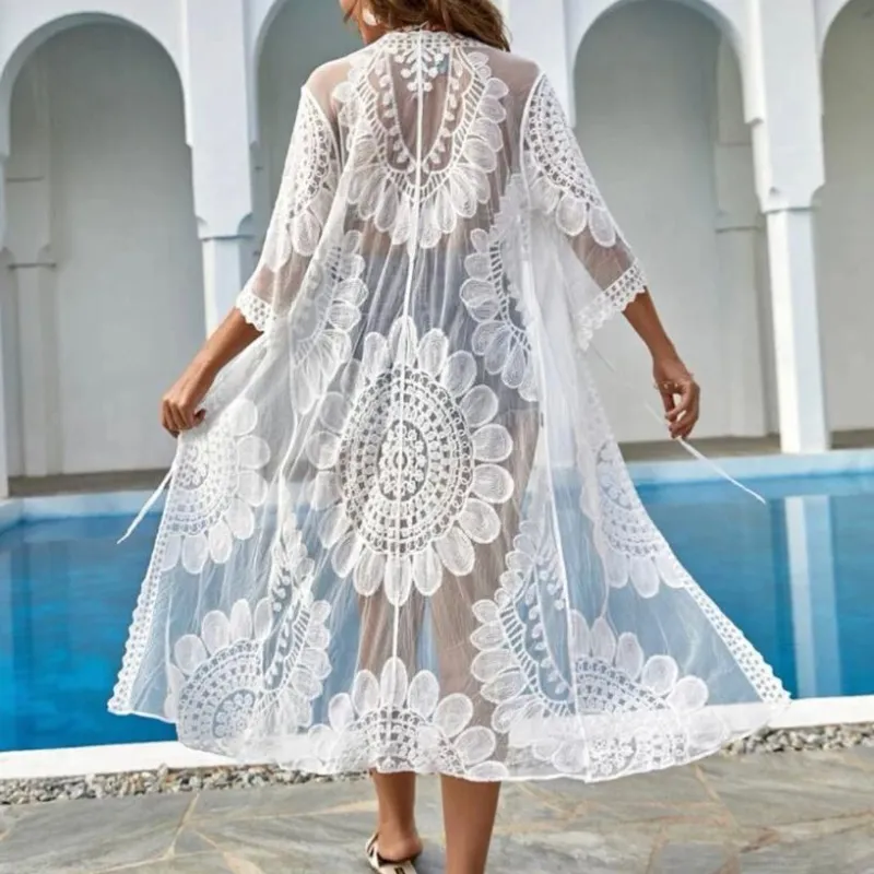 Cover up Blanco bordado