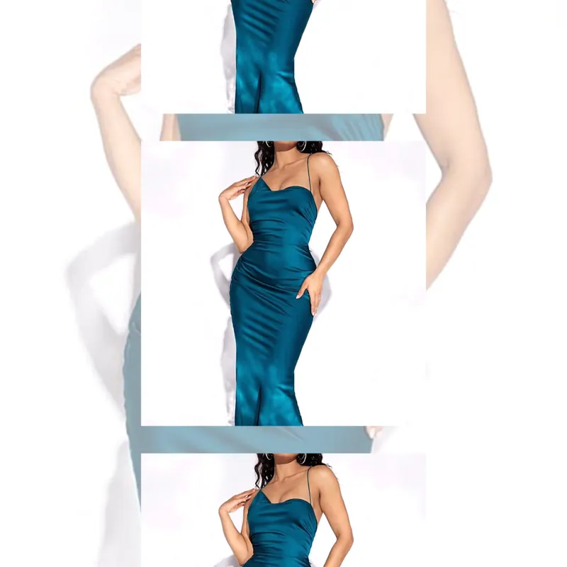 Vestido verde azul