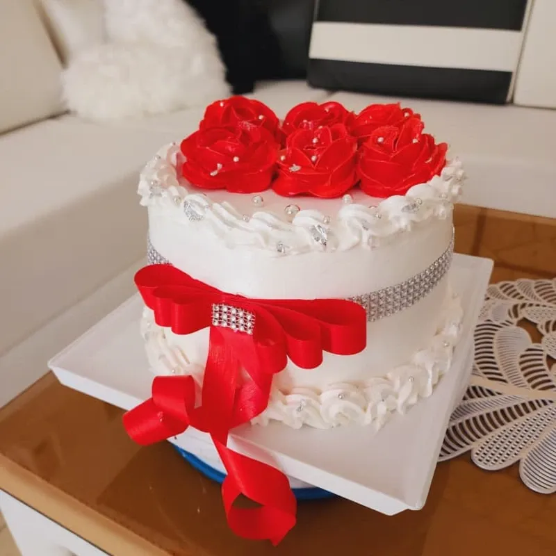 Cake 3 Masas 2 Rellenos Lazo Decorativo