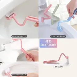 Cepillo rosado para taza de baño