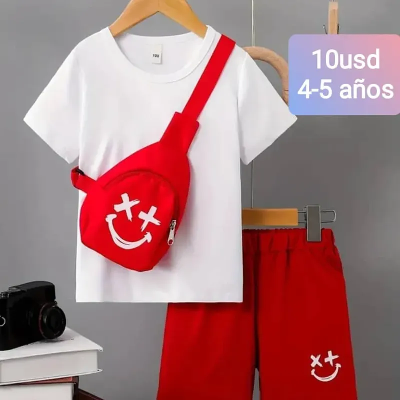 Conjunto de 3 piezas, rojo y blanco