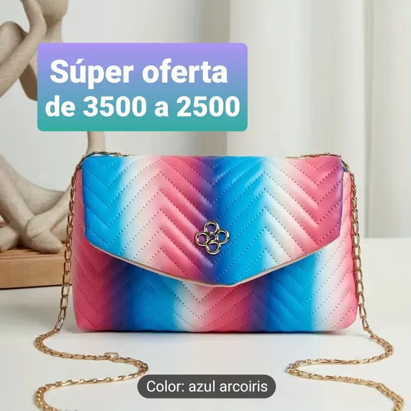 Mini bolso color azul arcoiris