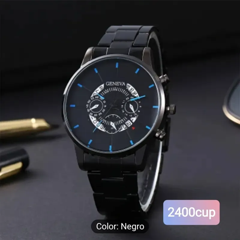 Reloj Negro de 2 esferas